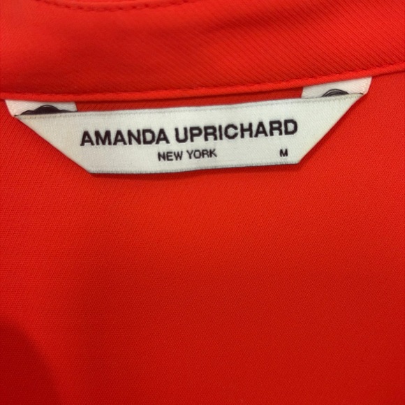 Amanda Uprichard Bright Orange Mini Dress Ruffled Layered Medium - Picture 3 of 7